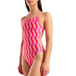 W Ripple Print Swimsuit CB multi-pink/shocking-pink